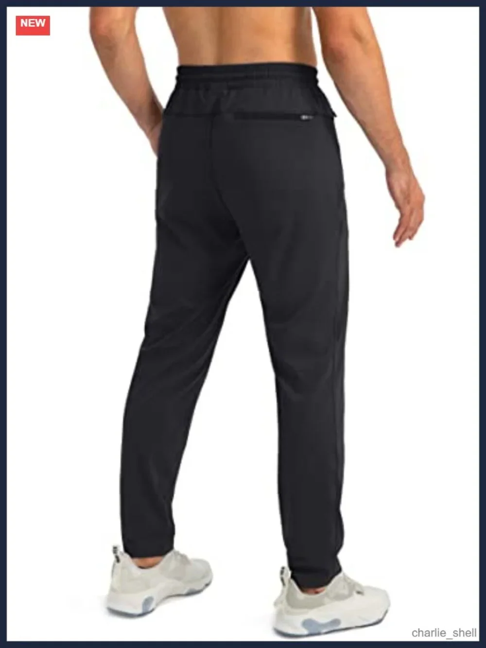 Men's Sweatpants Tapered Joggers with 3 Zipper Pockets Stretchy Athletic Pants